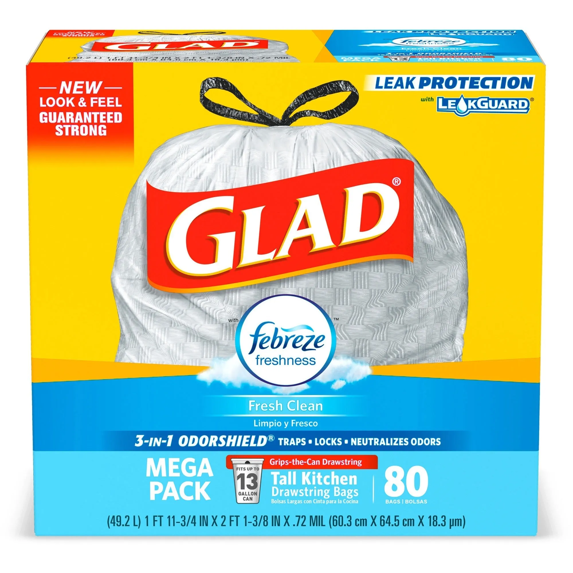 Glad ForceFlex Tall Kitchen Drawstring Trash Bags