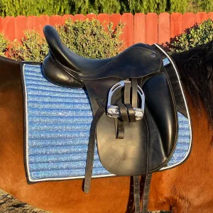 Glitter Mesh Dressage Saddle Pad French Riviera Sky Blue