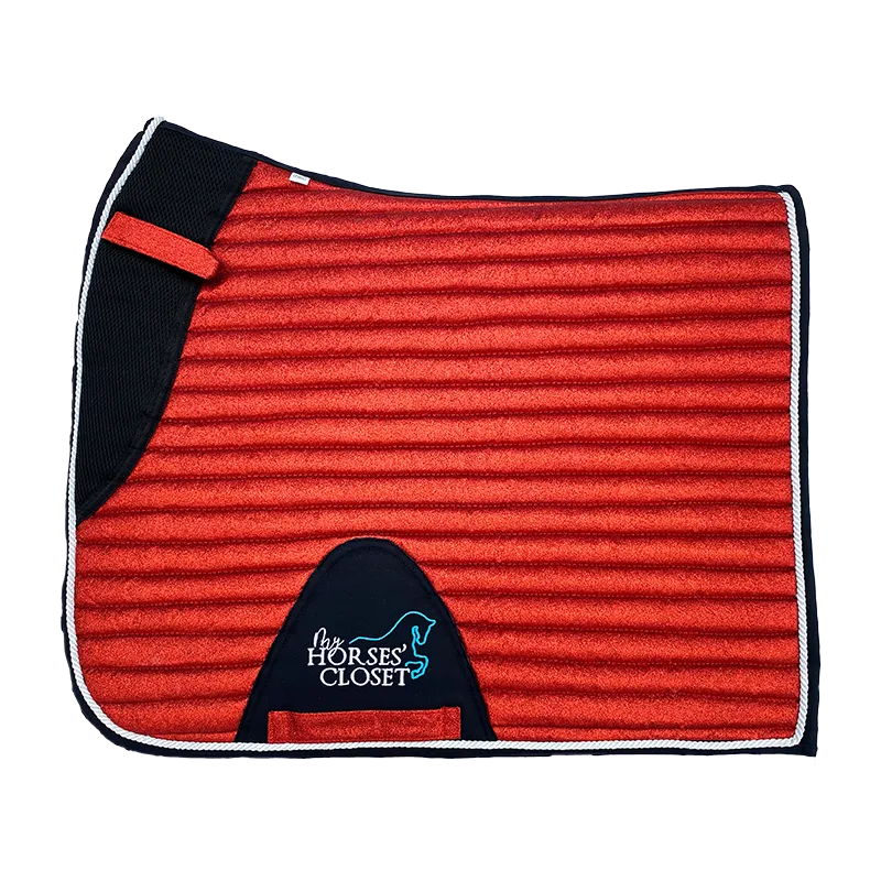 Glitter Mesh Sparkly Dressage Saddle Pad Candy Red