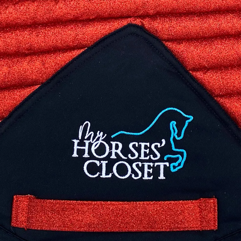 Glitter Mesh Sparkly Dressage Saddle Pad Candy Red