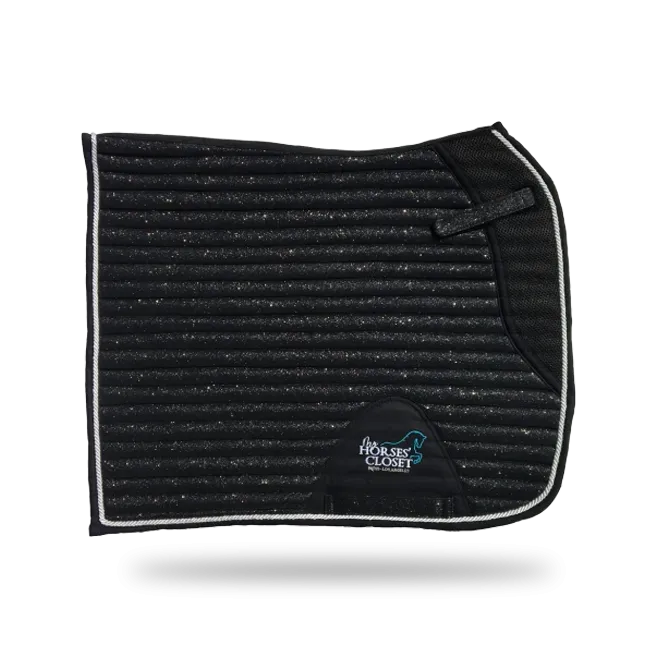 Glitter Mesh Sparkly Dressage Saddle Pad Carbon Black