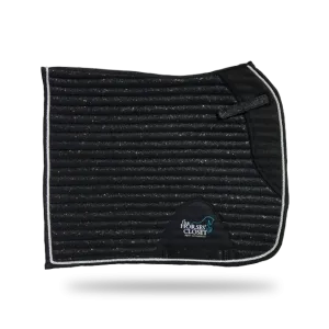 Glitter Mesh Sparkly Dressage Saddle Pad Carbon Black