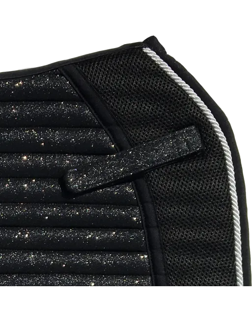 Glitter Mesh Sparkly Dressage Saddle Pad Carbon Black