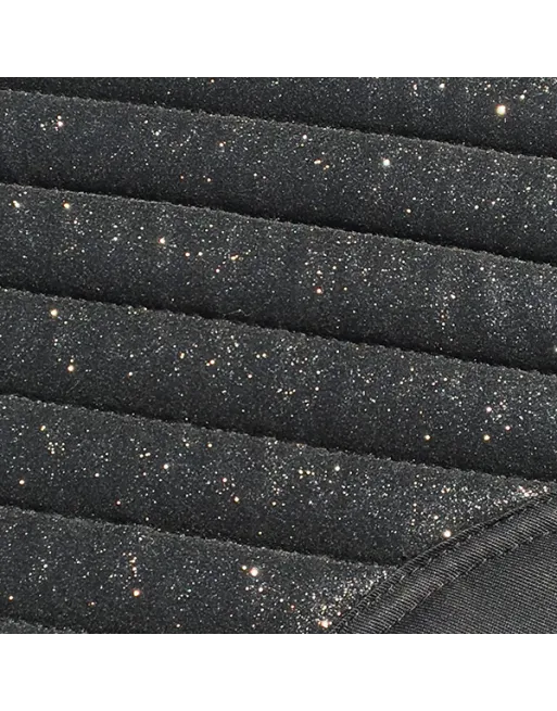 Glitter Mesh Sparkly Dressage Saddle Pad Carbon Black