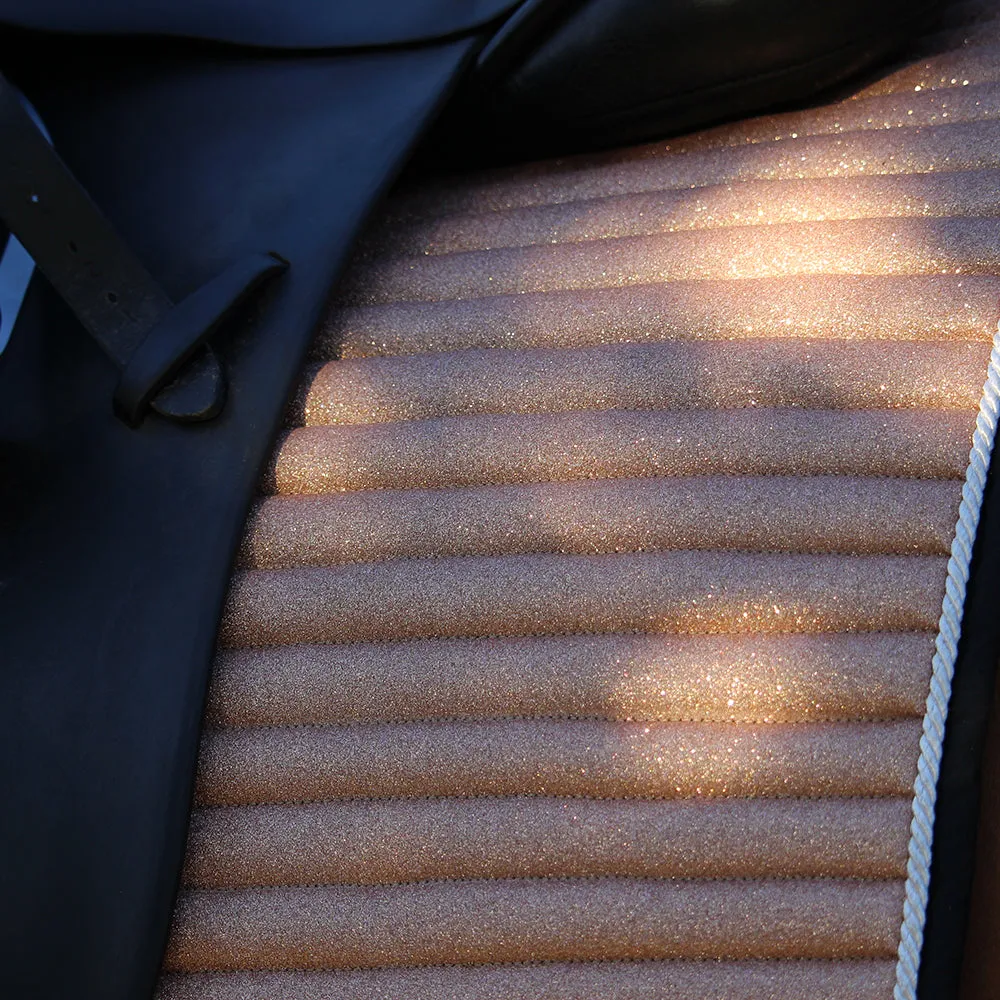 Glitter Mesh Sparkly Dressage Saddle Pad Rose Gold