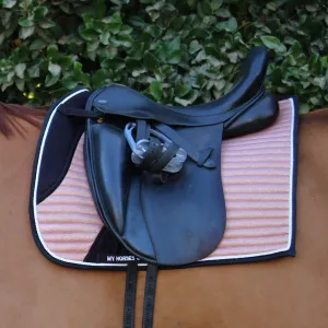 Glitter Mesh Sparkly Dressage Saddle Pad Rose Gold