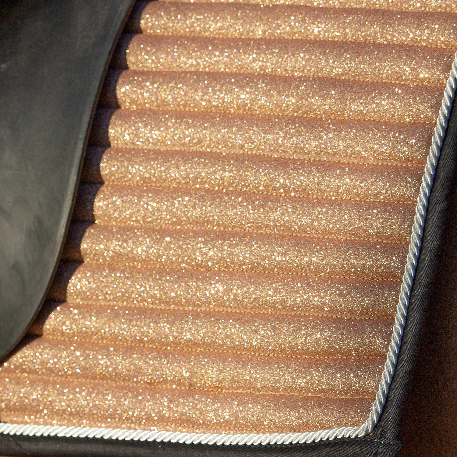 Glitter Mesh Sparkly Dressage Saddle Pad Rose Gold