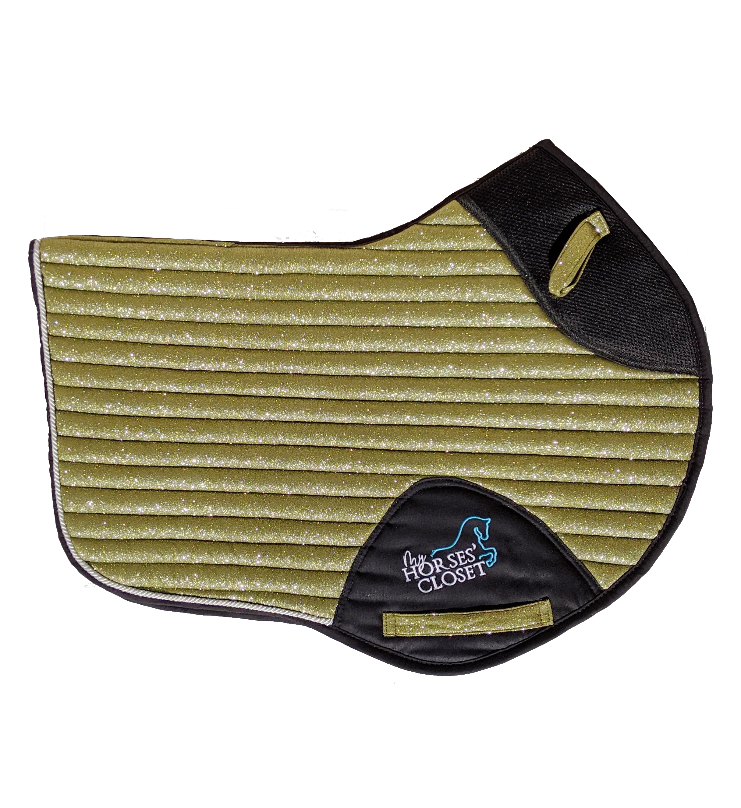 Glitter Mesh Sparkly Jumping Saddle Pad Apple Green