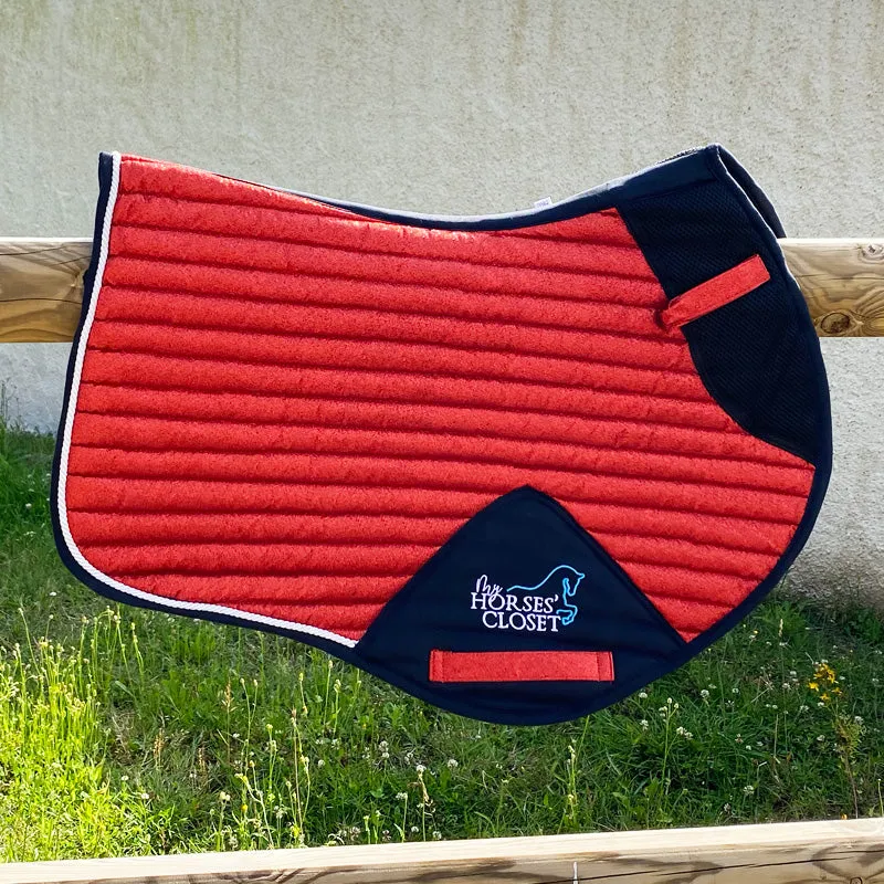 Glitter Mesh Sparkly Jumping Saddle Pad Candy Red