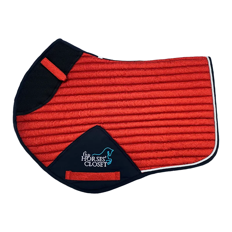 Glitter Mesh Sparkly Jumping Saddle Pad Candy Red