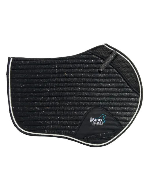 Glitter Mesh Sparkly Jumping Saddle Pad Carbon Black