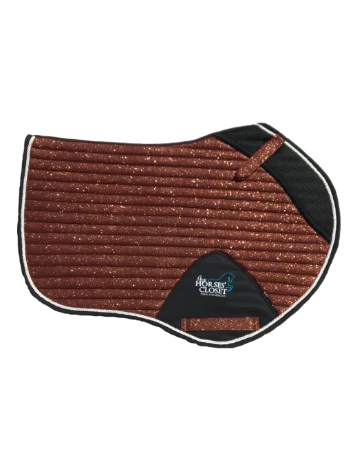 Glitter Mesh Sparkly Jumping Saddle Pad Copper Chocolate Brown