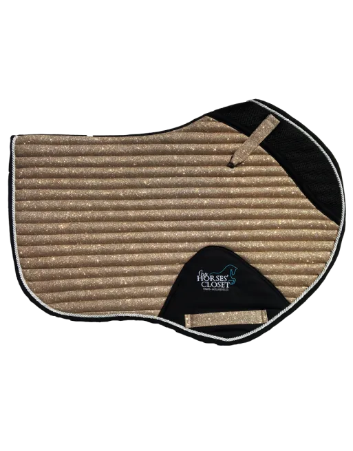 Glitter Mesh Sparkly Jumping Saddle Pad Gold Champagne
