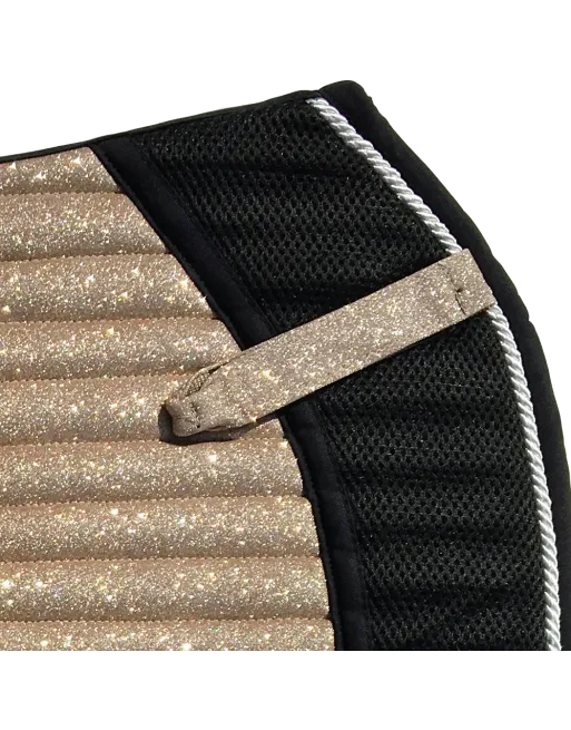 Glitter Mesh Sparkly Jumping Saddle Pad Gold Champagne