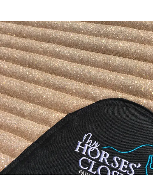 Glitter Mesh Sparkly Jumping Saddle Pad Gold Champagne