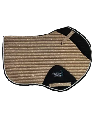 Glitter Mesh Sparkly Jumping Saddle Pad Gold Champagne