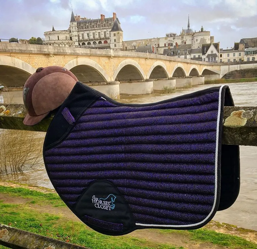 Glitter Sparkly Jumping Saddle Pad Plum Purple