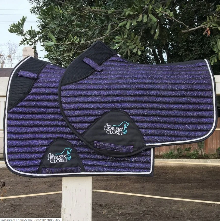 Glitter Sparkly Jumping Saddle Pad Plum Purple