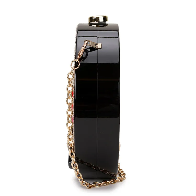 Glossy Design Round Shaped Clutch