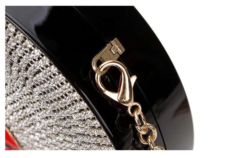 Glossy Design Round Shaped Clutch