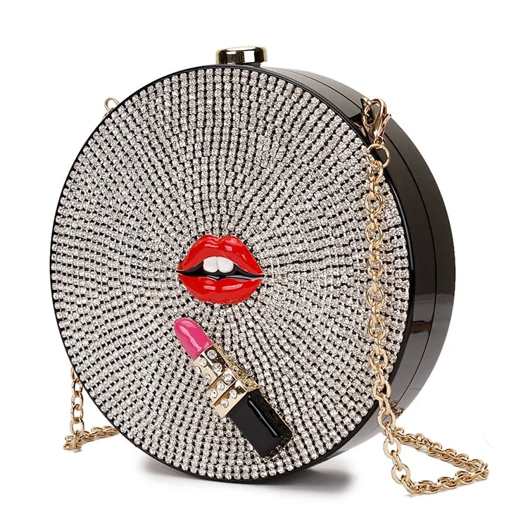 Glossy Design Round Shaped Clutch