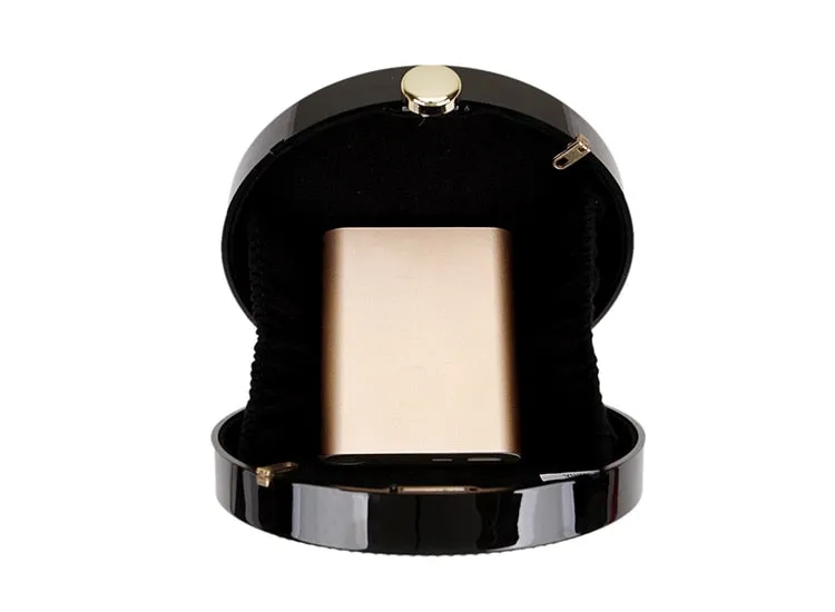 Glossy Design Round Shaped Clutch