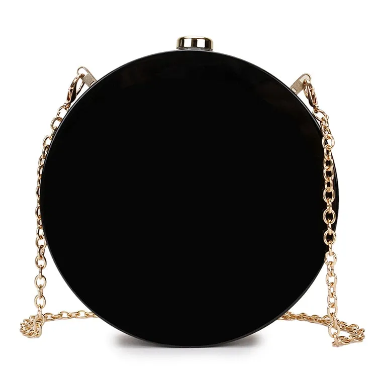 Glossy Design Round Shaped Clutch