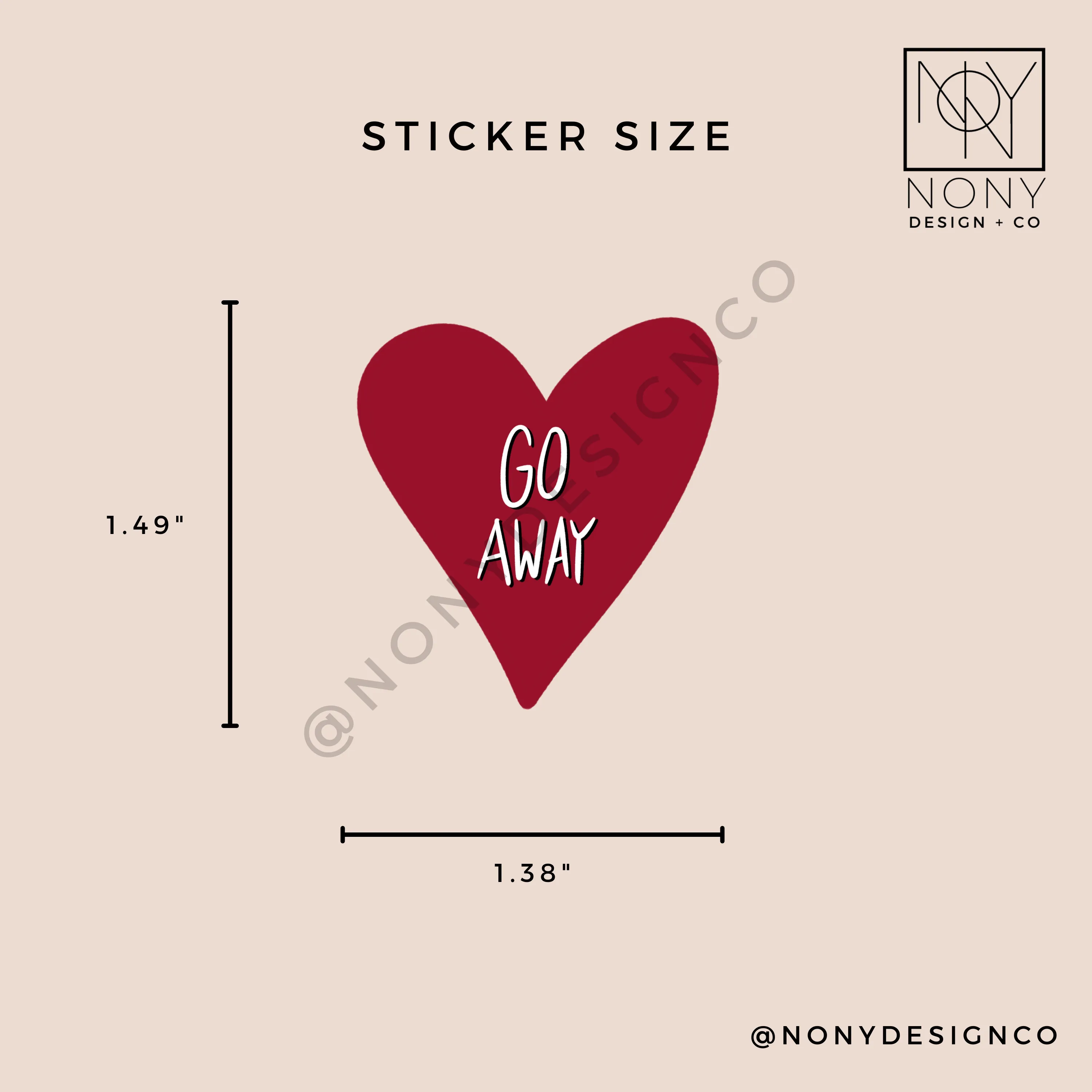 Go Away Iridescent Holographic Die Cut Sticker