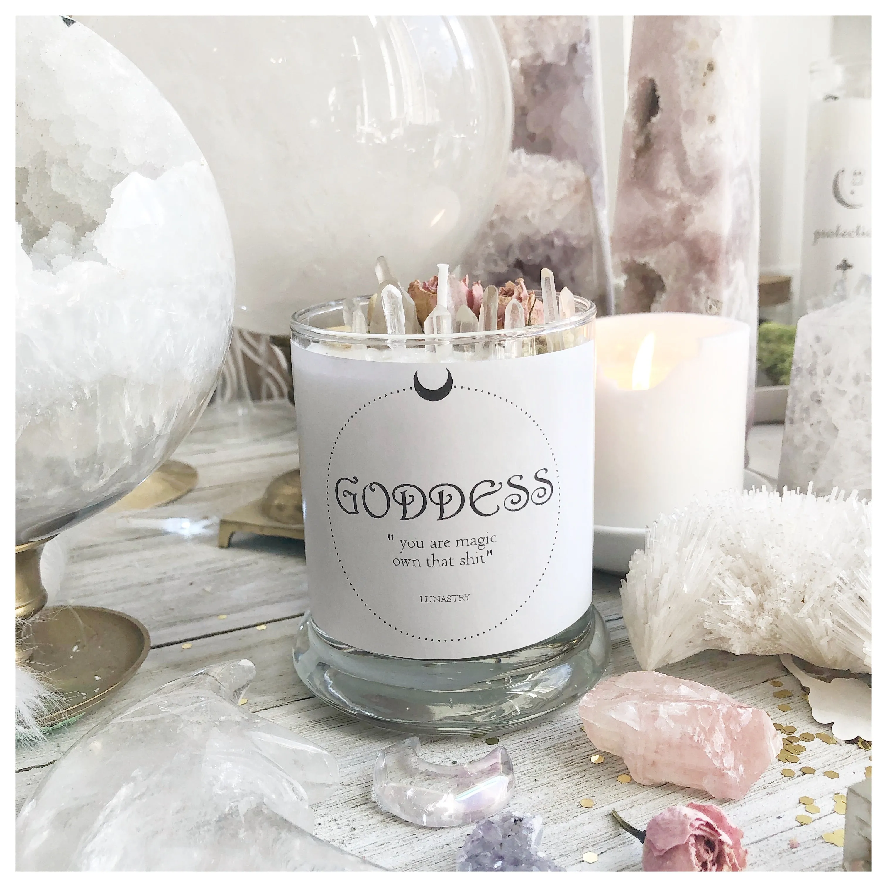 Goddess Crystal Candle