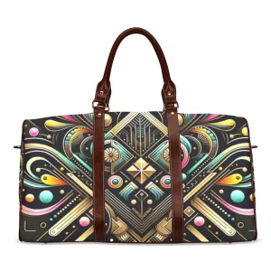 Golden Luxe Abstract Waterproof Duffel Bag – Luxurious and Functional