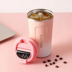 Gradient Stainless Steel Coffee Travel Mug with Temperature Display - 500ml