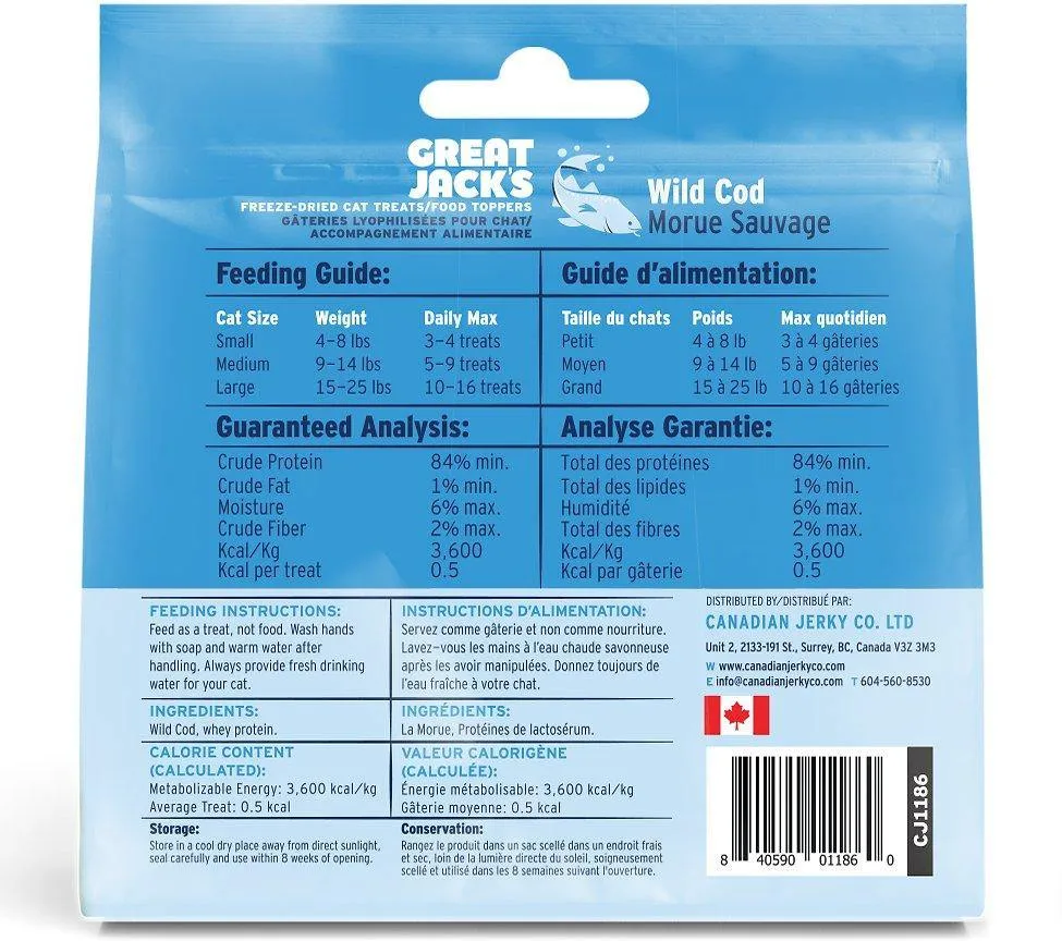Great Jack's Wild Cod Freeze-Dried Grain-Free Cat Treats