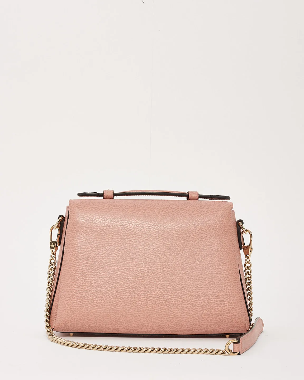 Gucci Pink Pebbled Leather Interlocking Dollar GG Convertible Chain Shoulder Bag