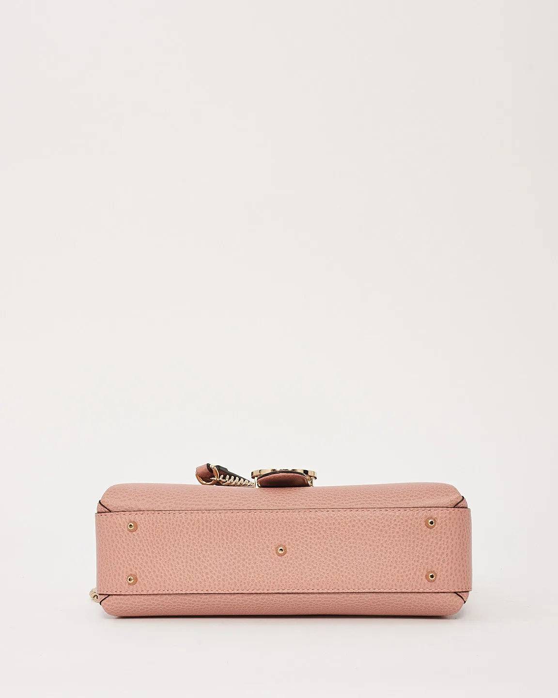 Gucci Pink Pebbled Leather Interlocking Dollar GG Convertible Chain Shoulder Bag
