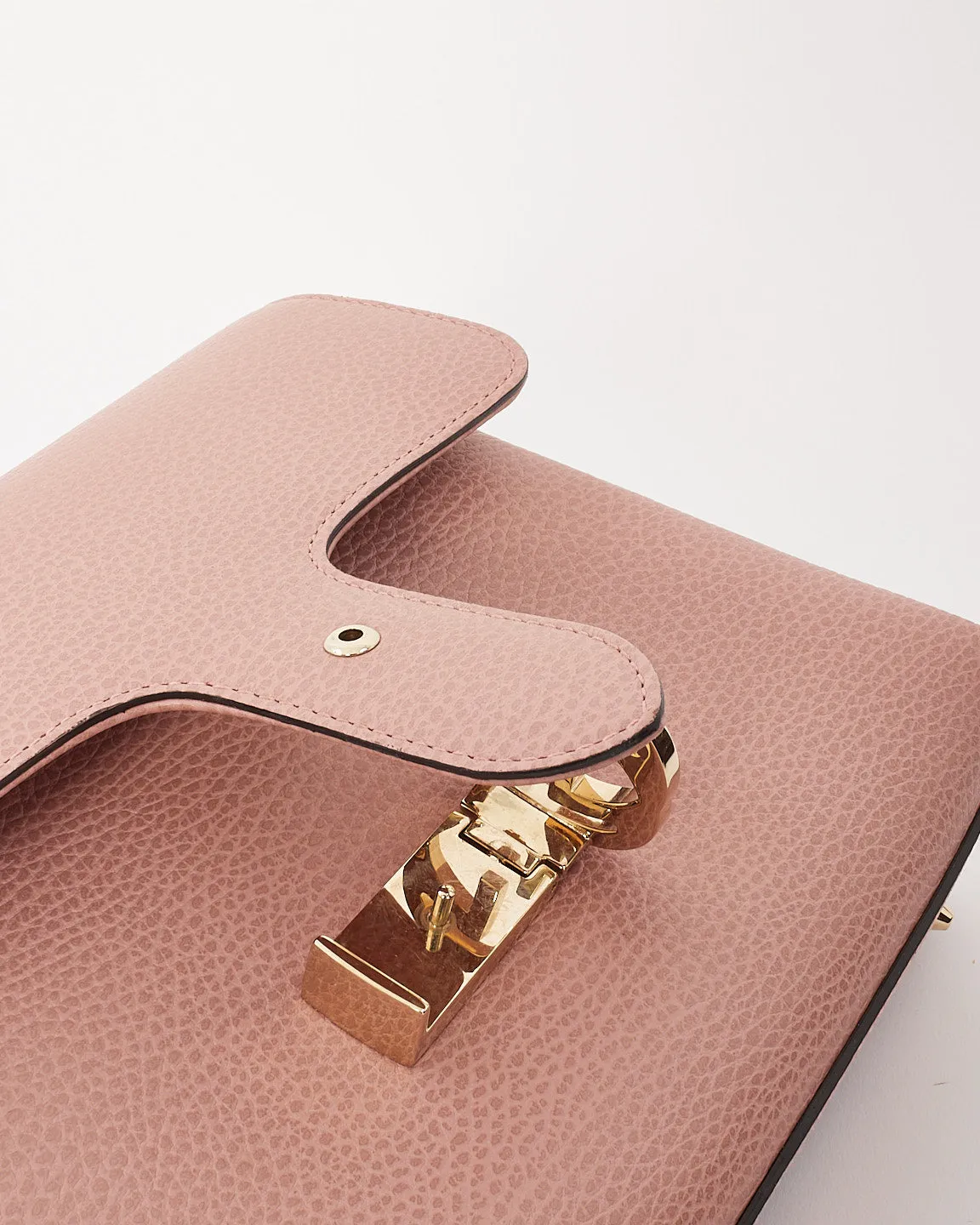 Gucci Pink Pebbled Leather Interlocking Dollar GG Convertible Chain Shoulder Bag