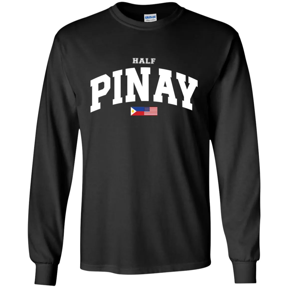 Half Pinay FILAM Flag Youth Long Sleeve T-Shirt