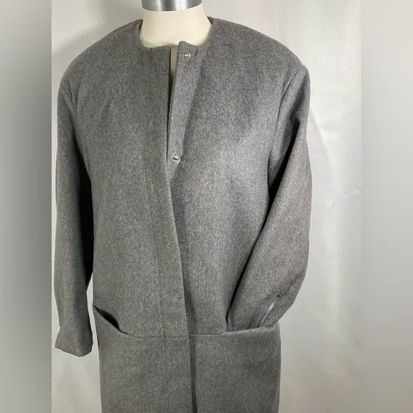 H&amp;M wool blend winter knee length coat  formal office career preppy classic 4
