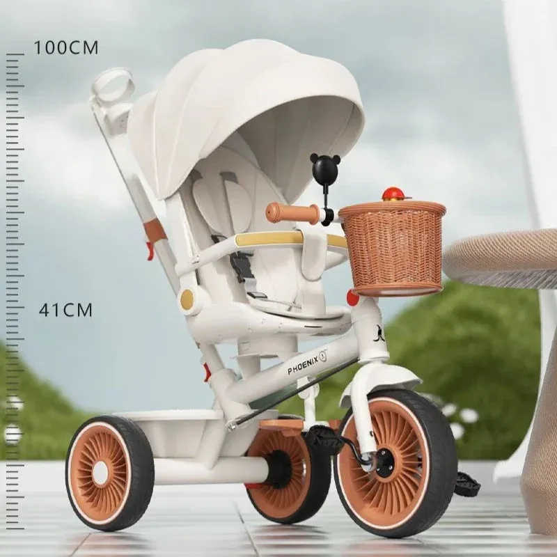 Hand-pushed three-wheeled Lightweight baby stroller