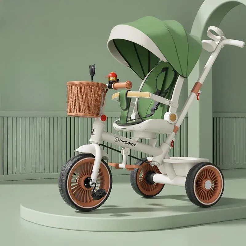 Hand-pushed three-wheeled Lightweight baby stroller