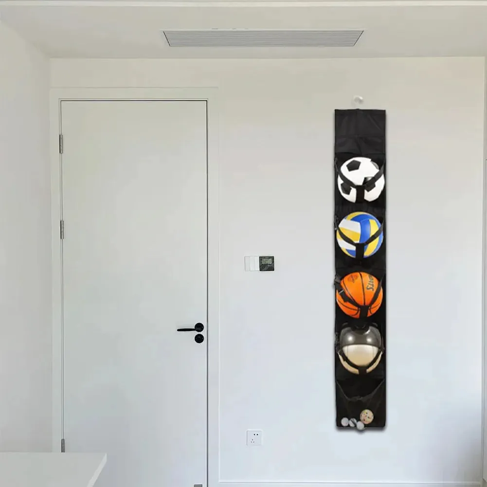 Hanging Sports Equipment Organizer Foldable Garage Sports Ball Storage for Basketball Football Volleyball Tennis Soccer