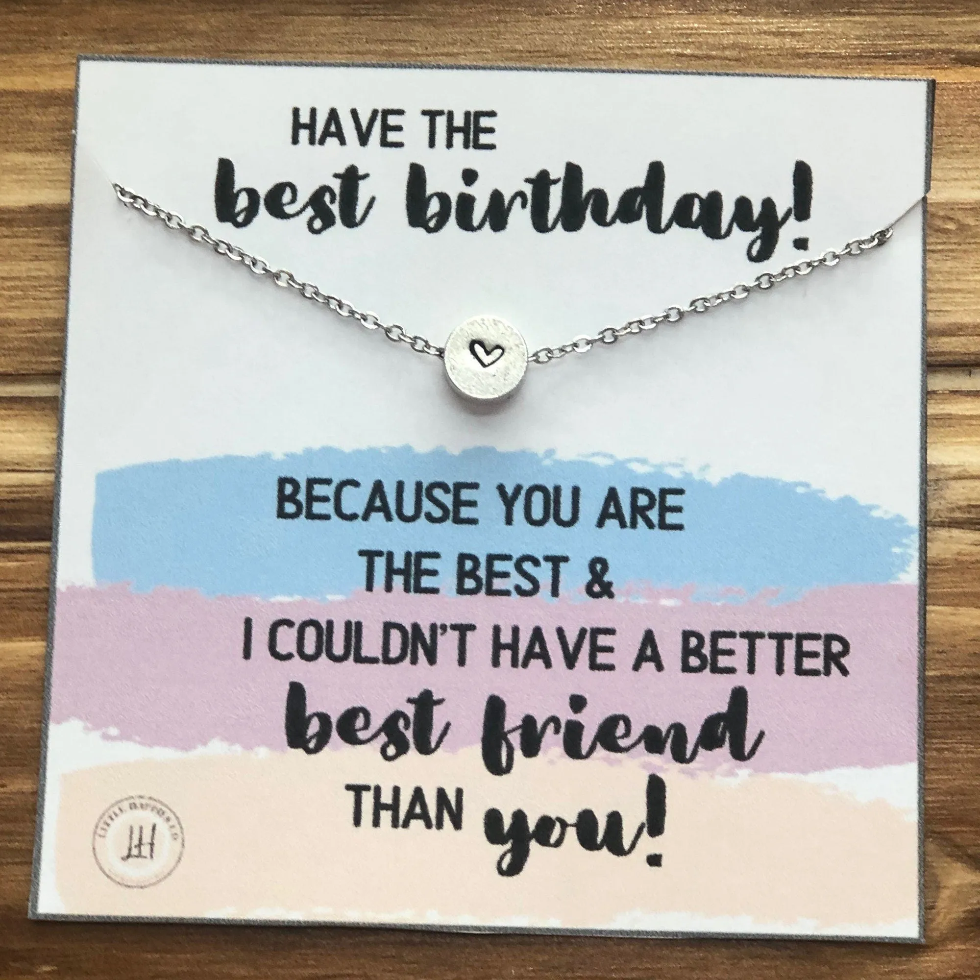 Happy birthday gift, Birthday gifts for her, Best friend gift, Send a gift for friend, Birthday card for her, Silver or gold heart necklace