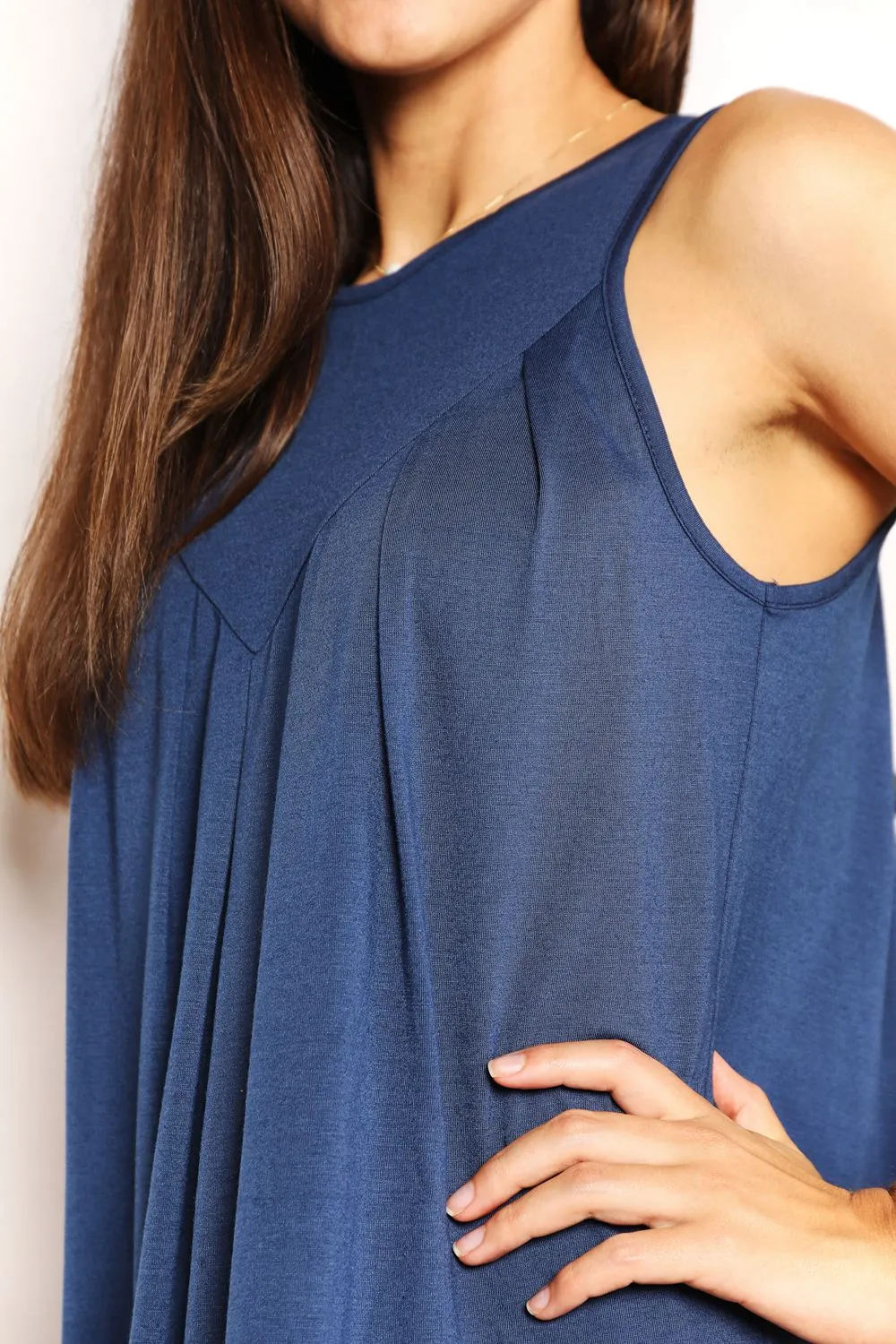 Hazel Blues® |  Double Take Round Neck Sleeveless Mini Dress
