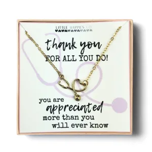 Healthcare hero gift, Stethoscope necklace, Nurse necklace, Doctor necklace, Nurse gift, Doctor gift, Nurses week, Nurse&#39;s week, RN, LPN