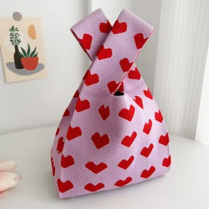 HEART Knitted Tote