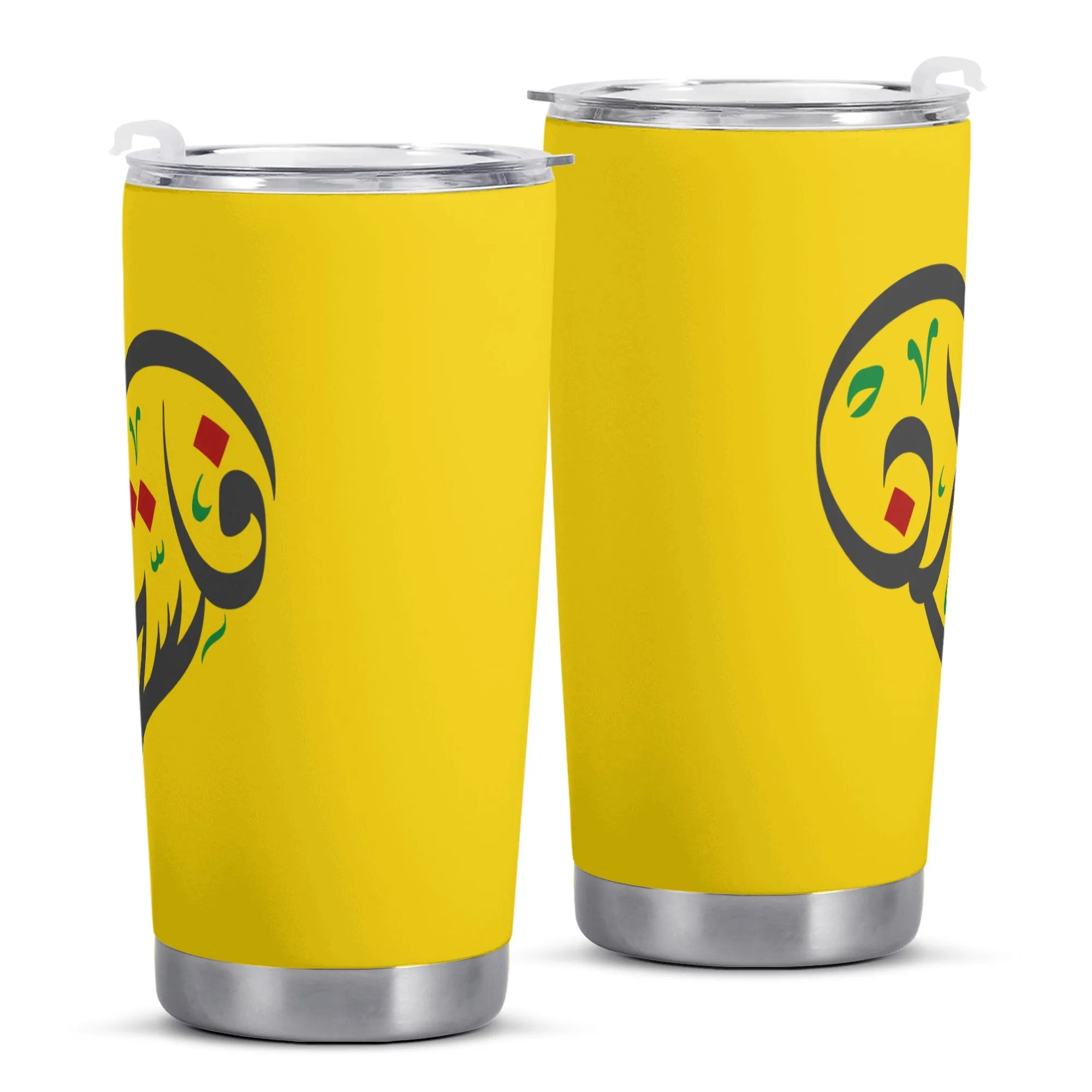 Heart Love Yellow Car Cup