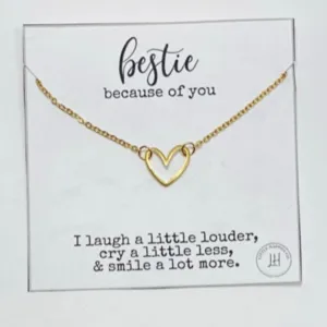 Heart necklace for best friend, BFF heart necklace, Unique best friend jewelry, Best friend jewelry gifts, Open heart necklace, Bestie gift