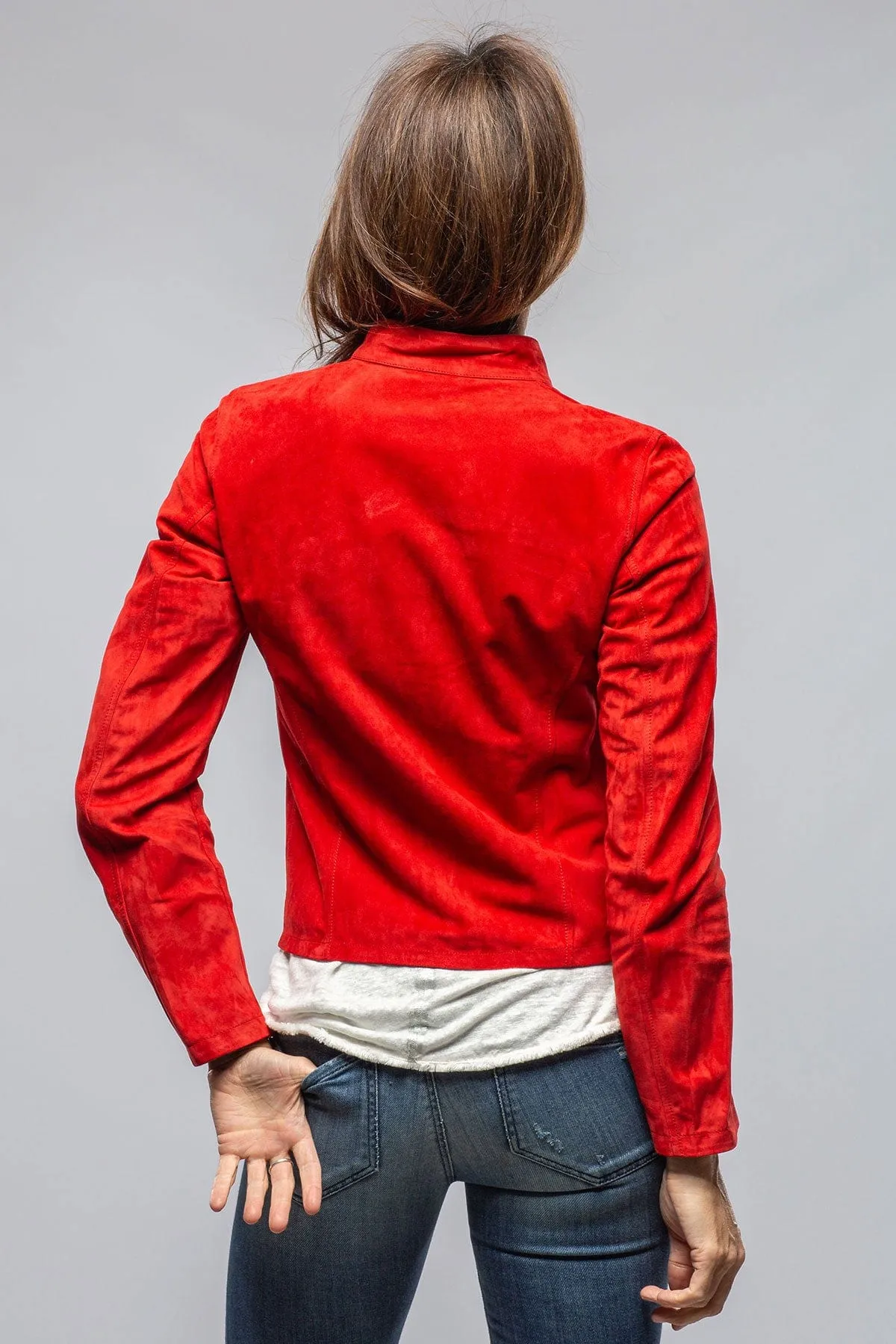 Helen Suede Short Jacket In Rossa