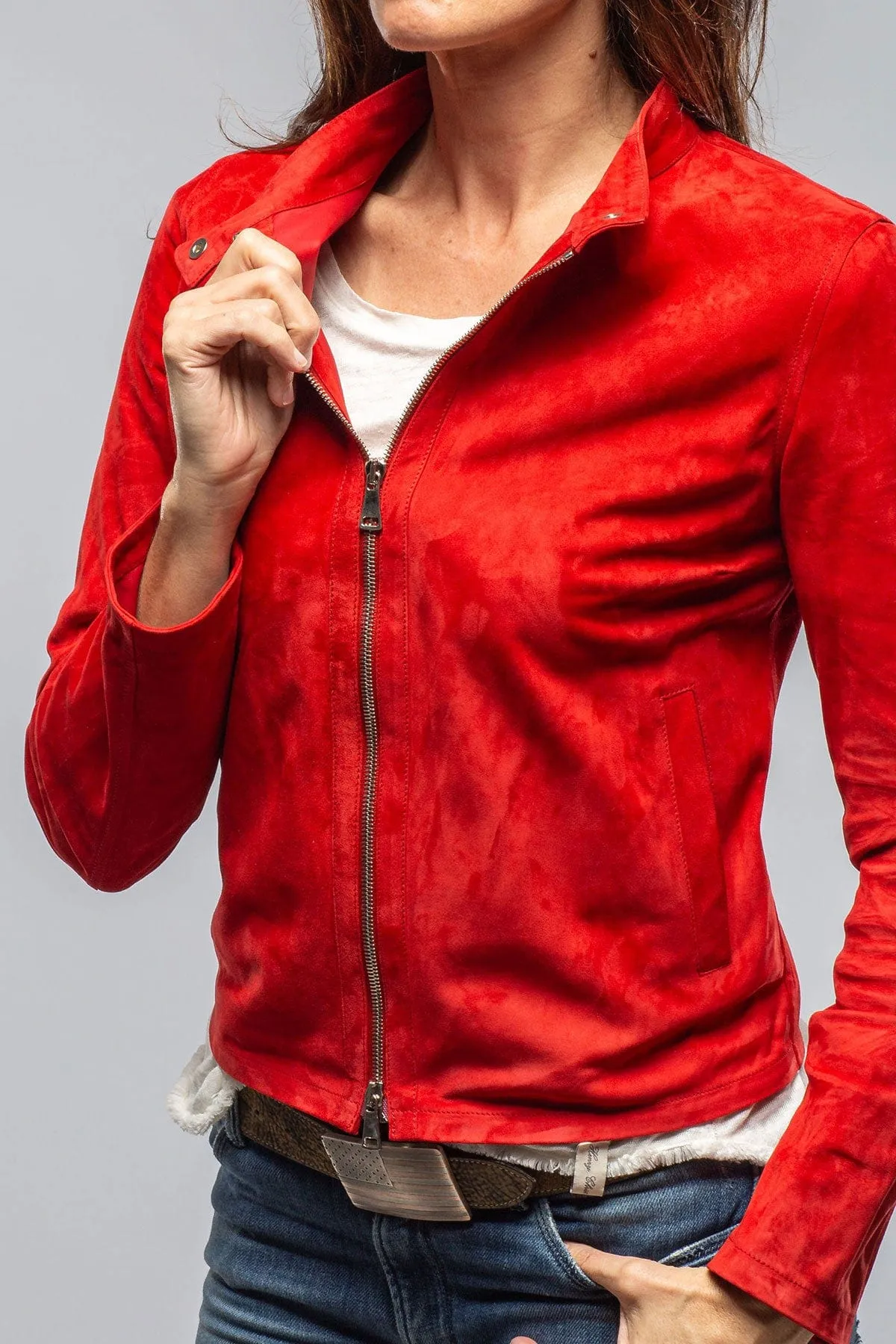 Helen Suede Short Jacket In Rossa