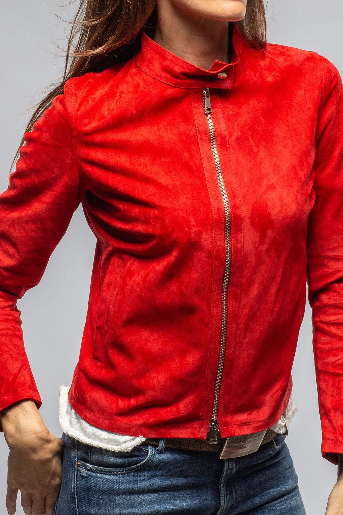 Helen Suede Short Jacket In Rossa