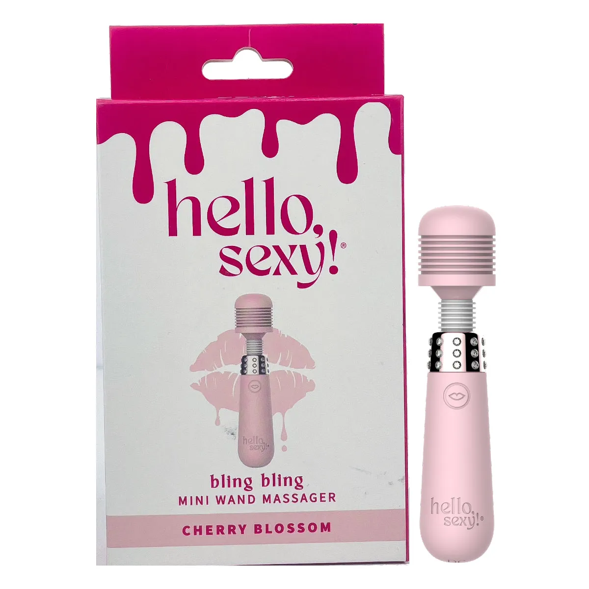 Hello Sexy Bling Bling Mini Wand Massager - Cherry Blossom